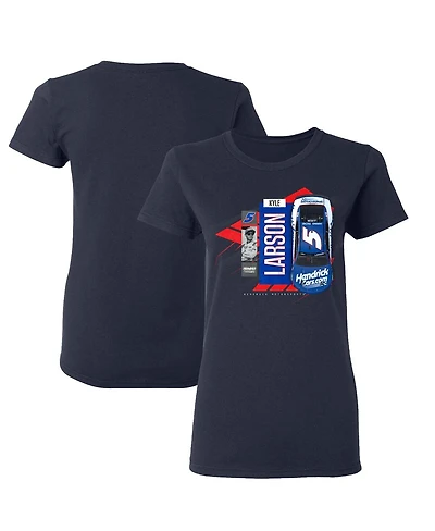 Hendrick Motorsports Team Collection Women's Navy Kyle Larson Valvoline Car T-Shirt
