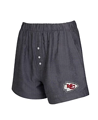 Concepts Sport Women's 2-Pack Black Kansas City Chiefs Stripes and Solids Boxer Shorts Set