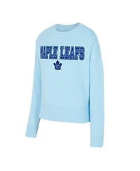 Concepts Sport Women's Light Blue Toronto Maple Leaf's Tonal Pullover Tri-Blend Sweatshirt
