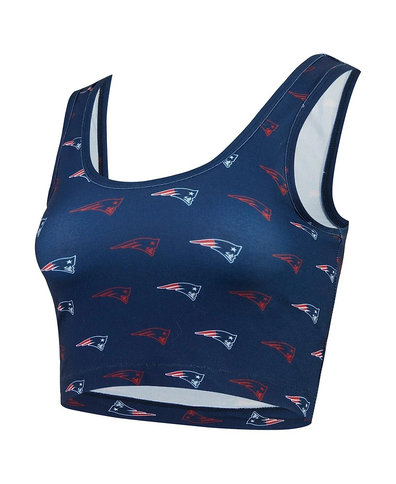 Concepts Sport Women's Navy New England Patriots Record Allover Print Bralette