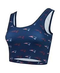 Concepts Sport Women's Navy New England Patriots Record Allover Print Bralette