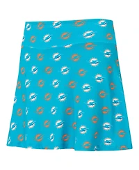 Concepts Sport Women's Aqua Miami Dolphins Record Allover Print Knit Sleep Skort
