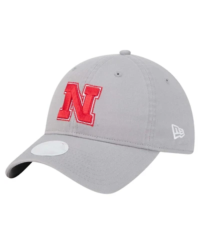 New Era Women's Gray Nebraska Huskers Logo 9TWENTY Adjustable Hat