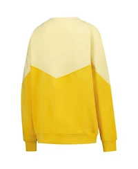 ZooZatz Women's Yellow Michigan Wolverines Bestie Oversized Pullover Sweatshirt