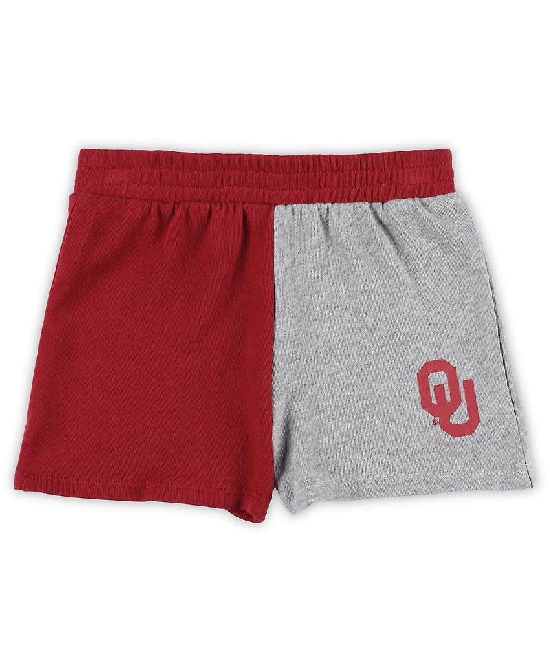 Outerstuff Toddler 2-Piece Heather Gray Oklahoma Sooners Super Star T-Shirt and Shorts Set