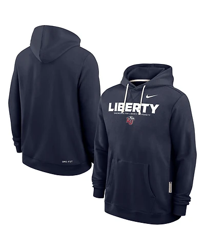 Nike Men's Navy Liberty Flames 2025 Sideline Performance Pullover Hoodie