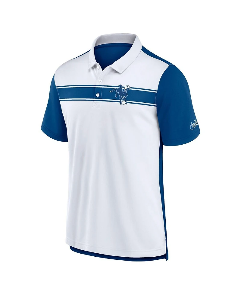 Nike Men's White/Royal Indianapolis Colts Rewind Pique Polo Shirt