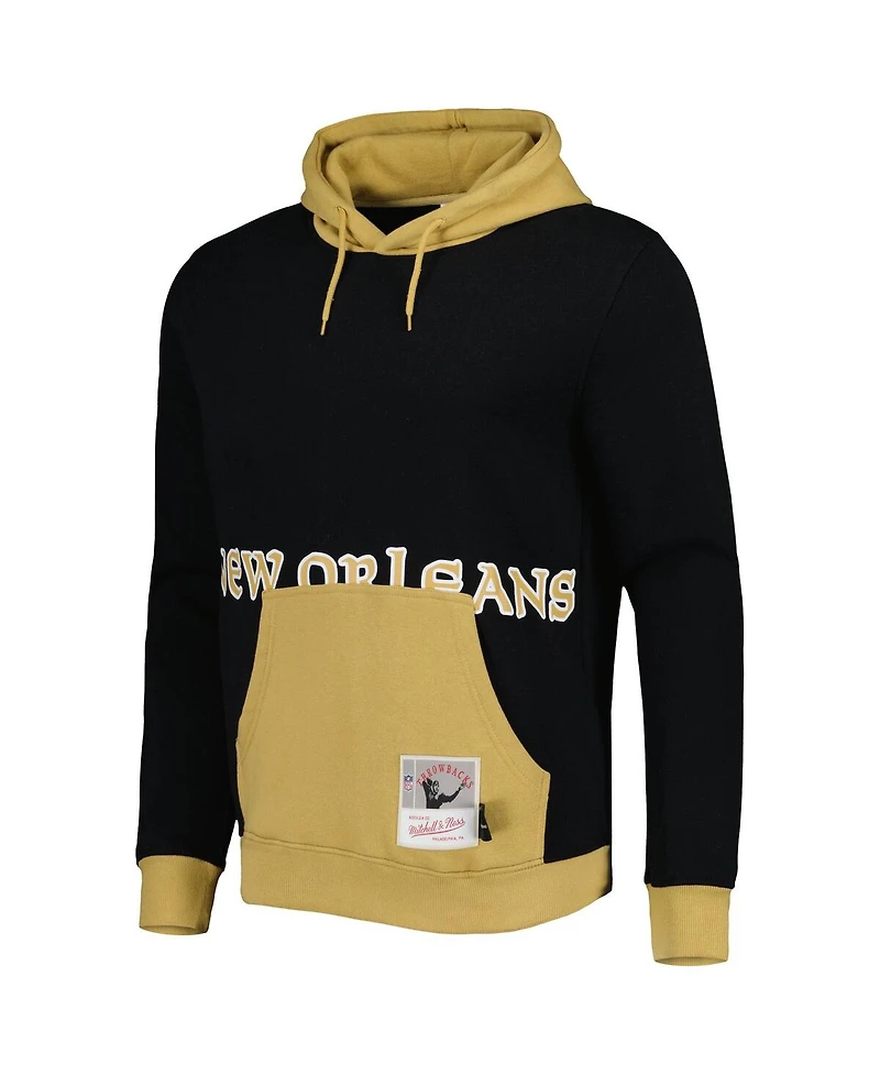 Mitchell & Ness Men's Black New Orleans Saints Big Face 5.0 Pullover Hoodie