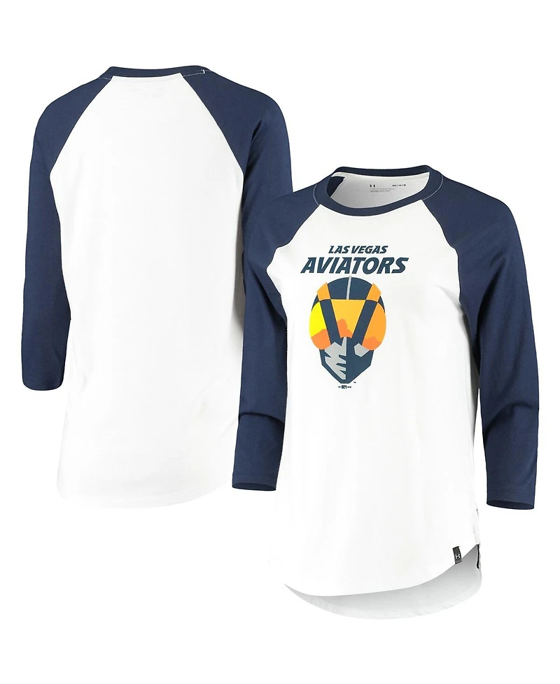 Under Armour Women's Navy/White Las Vegas Aviators Three-Quarter Sleeve Baseball T-Shirt