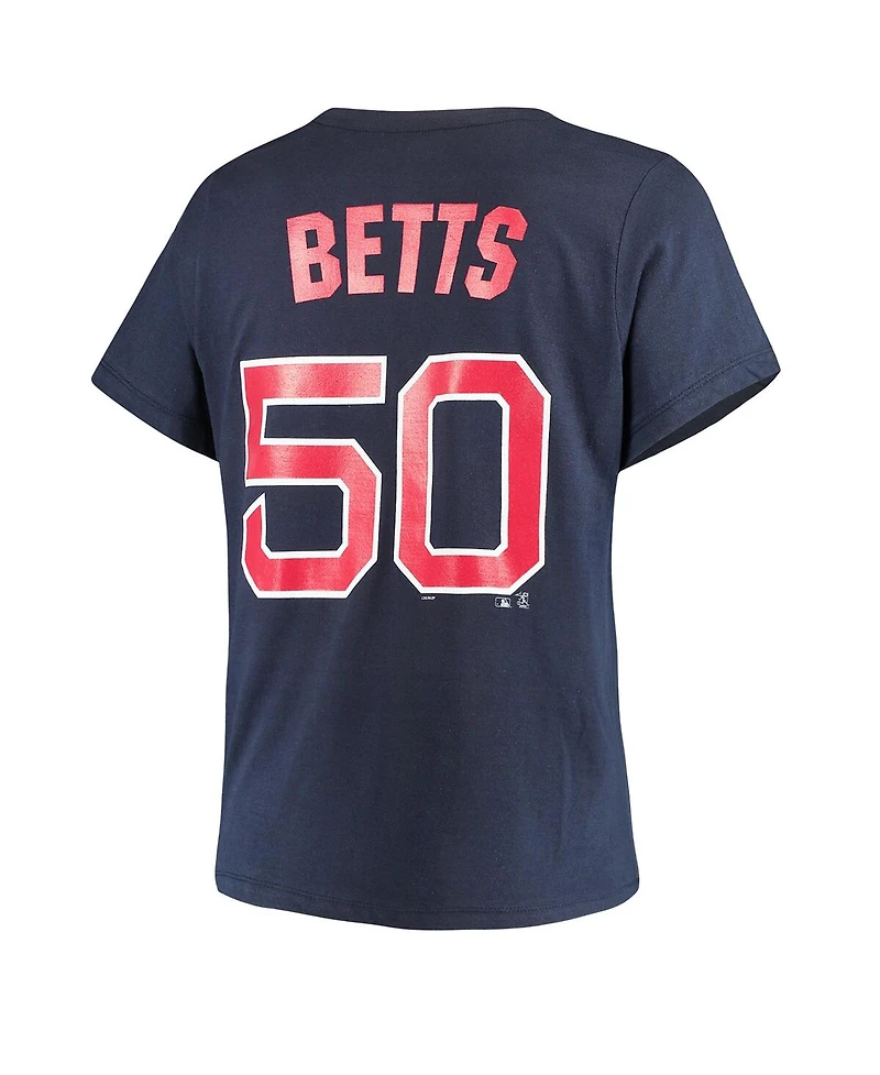 Majestic Women's Mookie Betts Navy Boston Red Sox Team Name Number T-Shirt