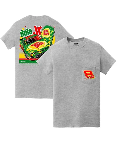 Jr Motorsports Official Team Apparel Men's Heather Gray Dale Earnhardt Jr. Sun Drop 8 Camaro Pocket T-Shirt