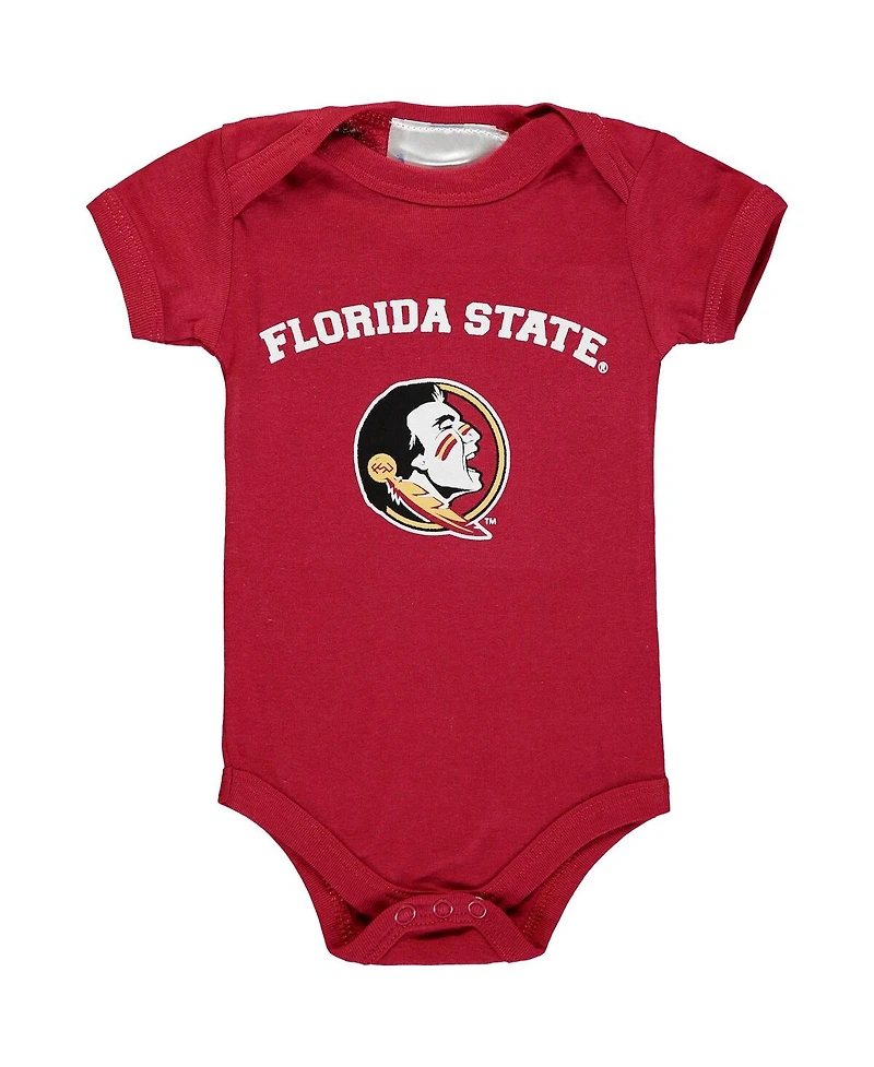 Two Feet Ahead Baby Boys and Girls Garnet Florida State Seminoles Arch Logo Bodysuit