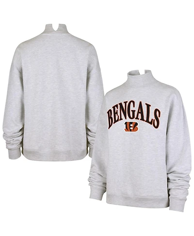 '47 Brand Women's Heather Gray Cincinnati Bengals Vantage Mock Neck Pullover Sweatshirt