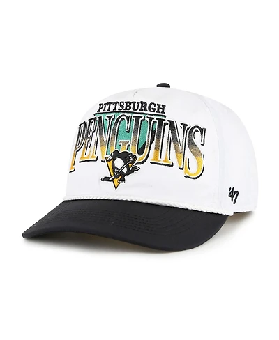 '47 Brand Men's White/Black Pittsburgh Penguins Tribute Hitch Adjustable Hat