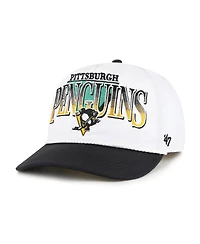 '47 Brand Men's White/Black Pittsburgh Penguins Tribute Hitch Adjustable Hat