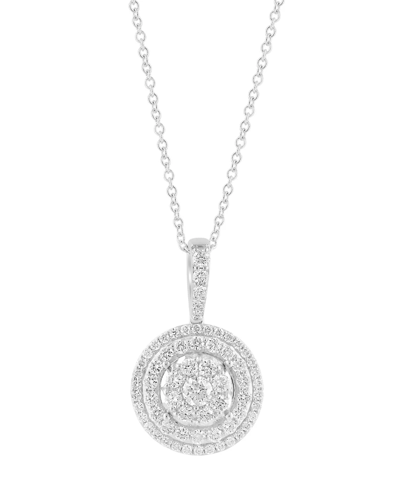Effy Diamond Concentric Circle 18" Pendant Necklace (3/4 ct. t.w.) in 14k White Gold