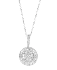 Effy Diamond Concentric Circle 18" Pendant Necklace (3/4 ct. t.w.) in 14k White Gold