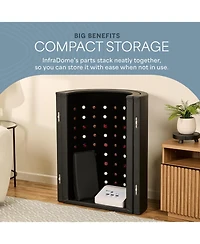 LifePro InfraDome Portable Far Infrared Sauna with Red Light Therapy, 1200W, Zero-emf, Adjustable Heat Zones & Tourmaline-Germanium Stones