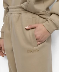 Dkny Women's Hd Logo High Waist Relaxed Joggers