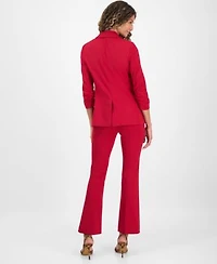 Bar Iii Womens One Button Scrunched Sleeve Jacket Satin Scoop Neck Camisole High Rise Flared Leg Pants Macys Exclusive