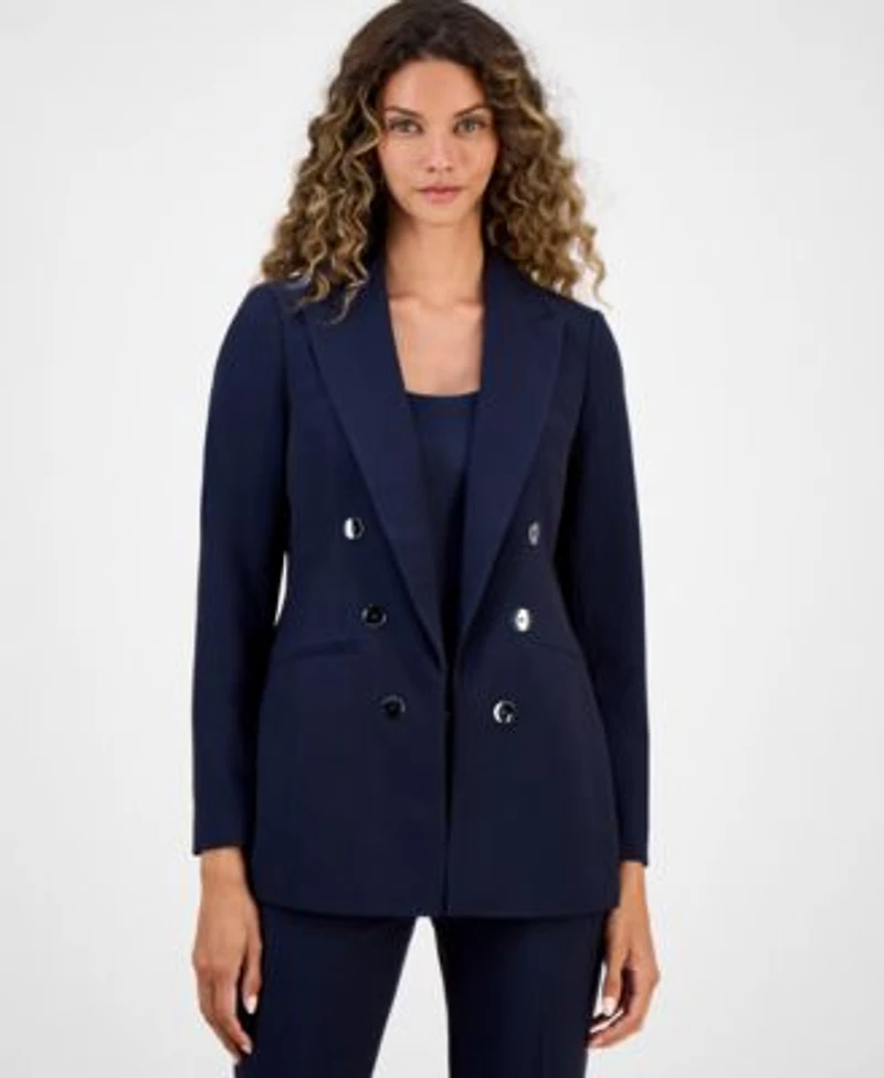 Bar Iii Womens Faux Double Breasted Boyfriend Jacket Satin Scoop Neck Camisole Straight Leg Dress Pants Macys Exclusive