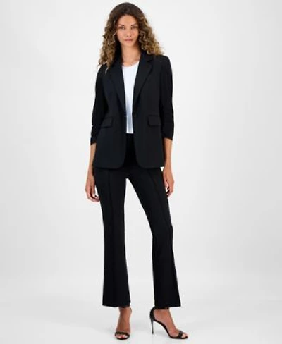 Bar Iii Womens One Button Scrunched Sleeve Jacket High Rise Flared Leg Pants Macys Exclusive