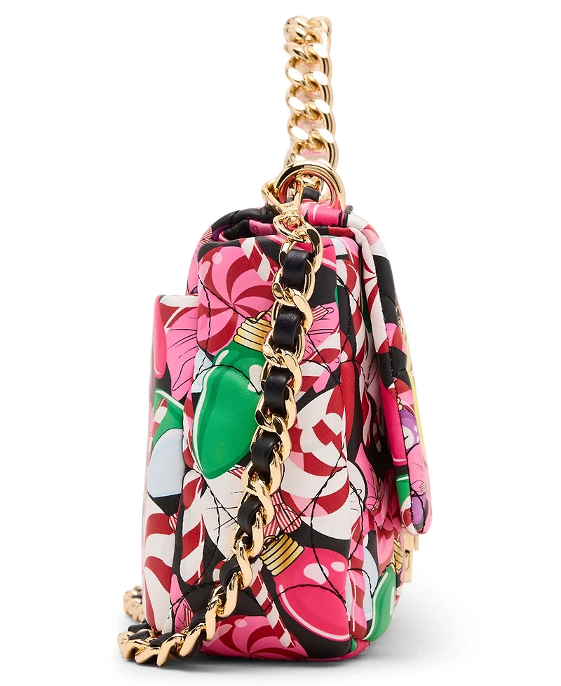 Betsey Johnson Holiday Blow Out Flap Small Crossbody Bag