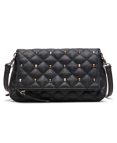 Betsey Johnson Jaw Dropping Quilt Tunnel Flap Clutch Bag