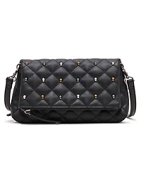 Betsey Johnson Jaw Dropping Quilt Tunnel Flap Clutch Bag