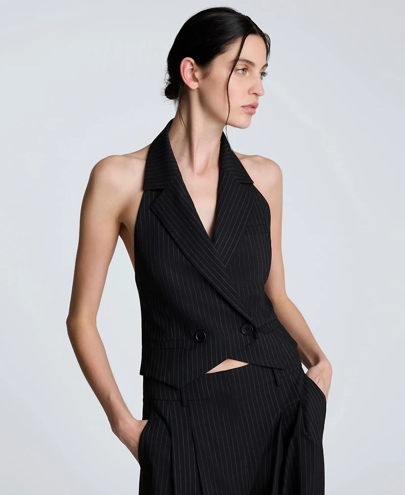 Kenneth Cole Women's Pinstripe Peak Lapel Blazer
