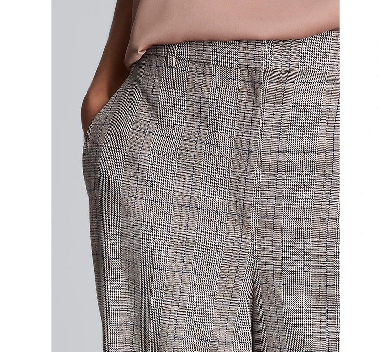 Kenneth Cole Women's Plaid High-Rise Pants