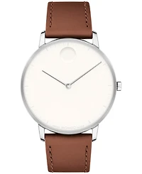Movado Unisex Face Swiss Quartz Cognac Leather Watch