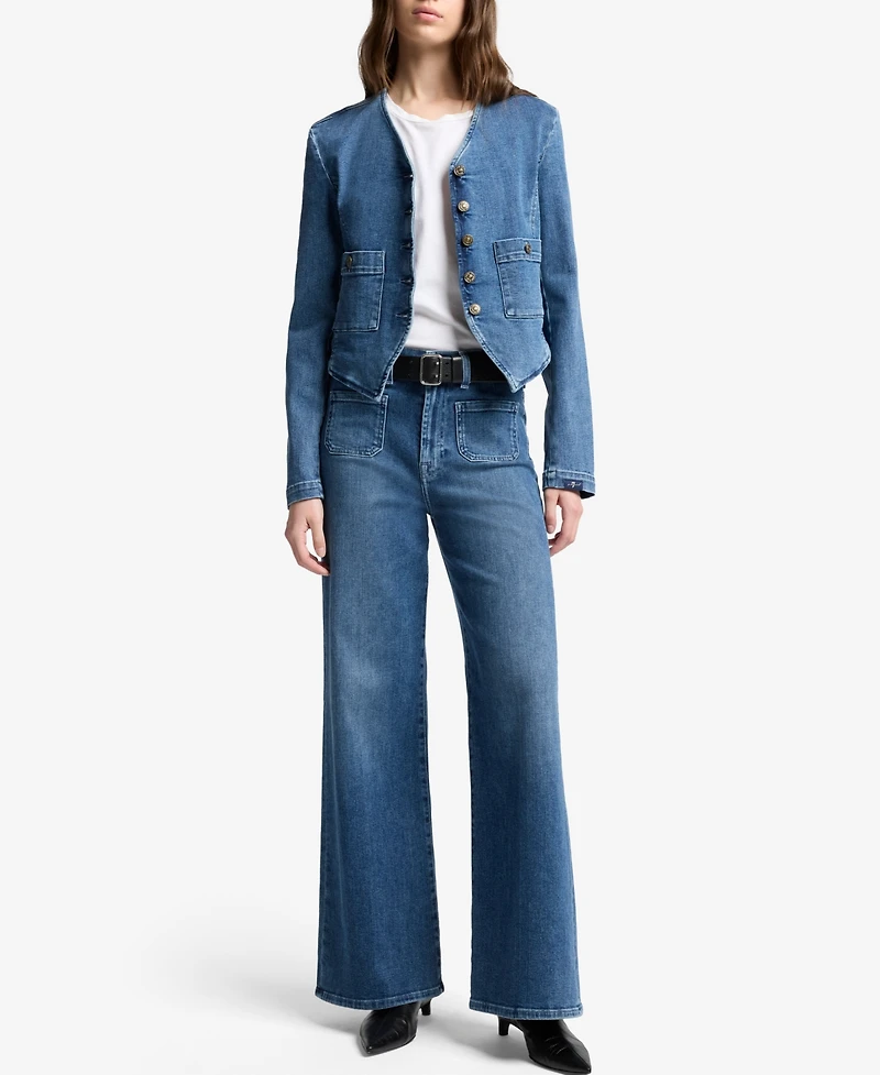 7 For All Mankind Juniors Collarless Jacket