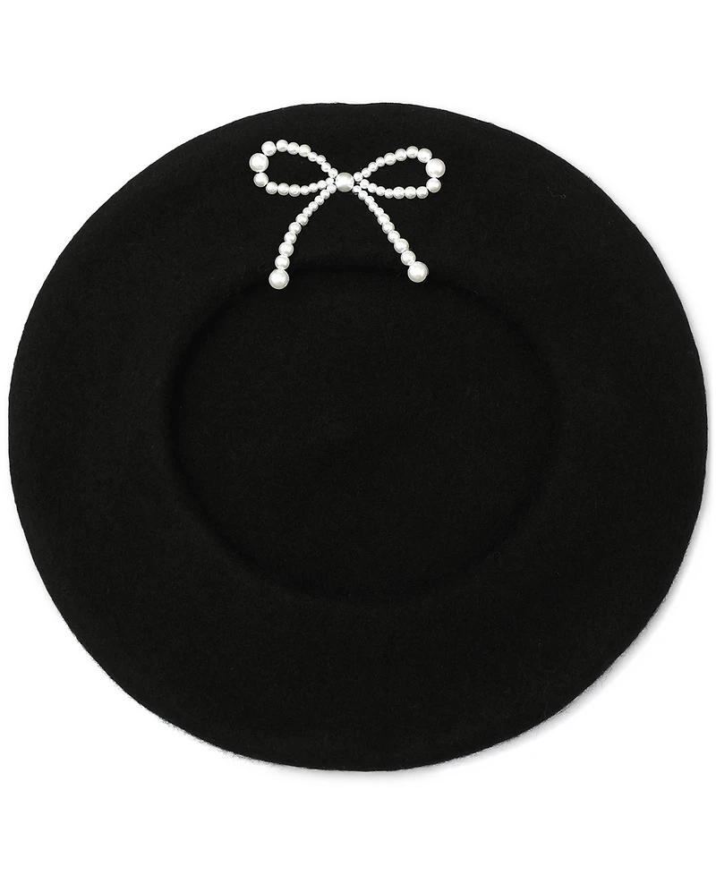kate spade new york Pearl Bow Felt Beret