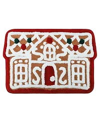 Holly Bells Gingerbread House Bath Rug, 20" x 32"