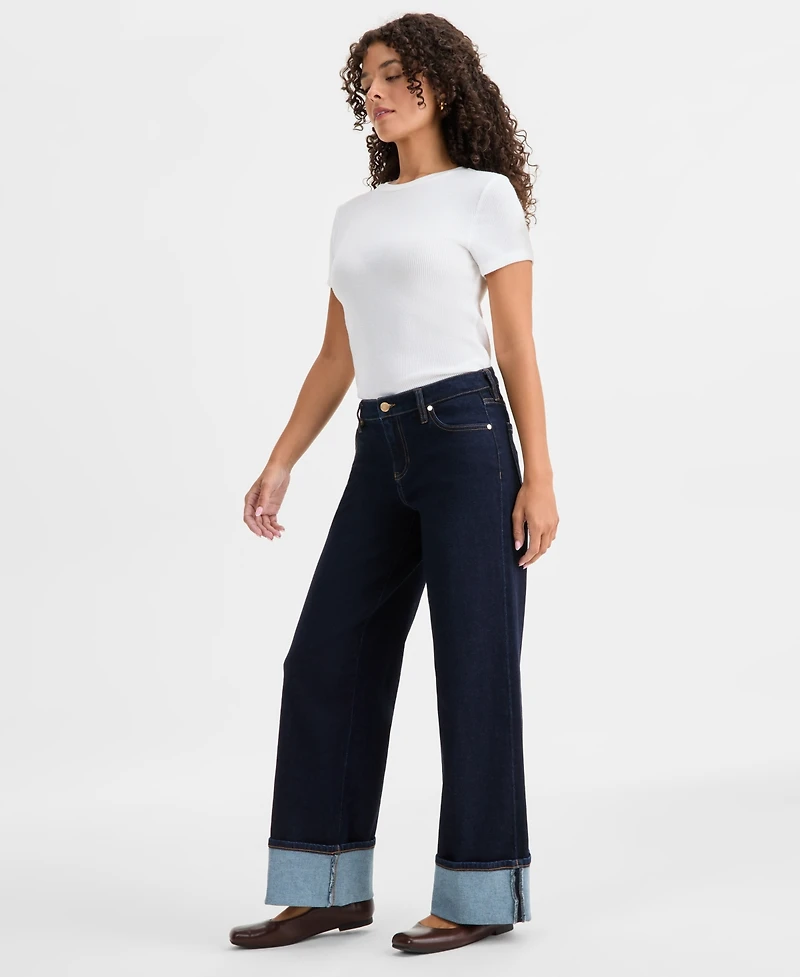 Liverpool Los Angeles Women's Morgan Cuffed Wide-Leg Jeans