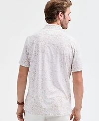 Club Room Men's Short Sleeve Paisley Pima Cotton Polo Shirt, Macy's Exclusive