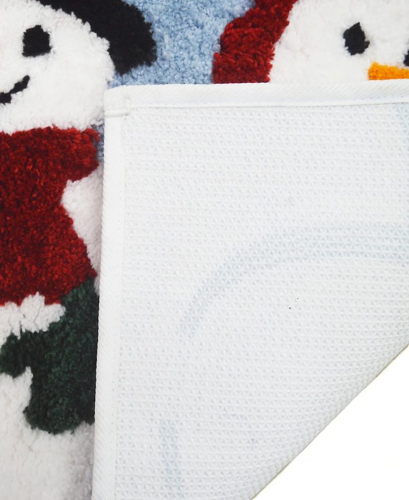 Holly Bells Snowman Trio Bath Rug, 20" x 32"