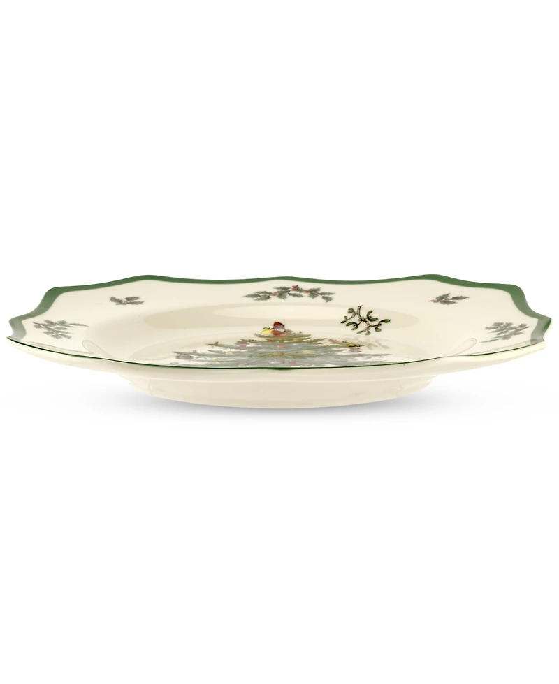 Spode Christmas Tree Scalloped 9" Salad Plate, Set of 4