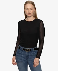 Sanctuary Women's Long Sleeve Perfect Mesh T-Shirt