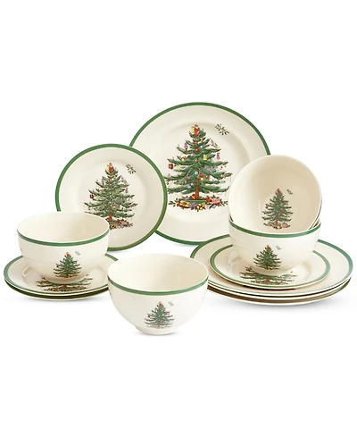 Spode Christmas Tree 12-Pc. Dinnerware Set, Service for 4, Created for Macy's