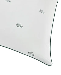 Lacoste Home Allover Crocs Cotton Firm Density Pillow, Standard/Queen
