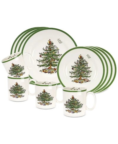 Spode Christmas Tree 12-Piece Dinnerware Set, Service for 4