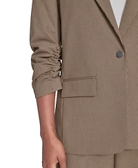 Calvin Klein Petite Novelty Check One Button Jacket