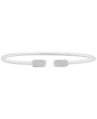 Wrapped Diamond Pave Cluster Cuff Bangle Bracelet (1/10 ct. t.w.) in 10k White Gold, Macy's Exclusive