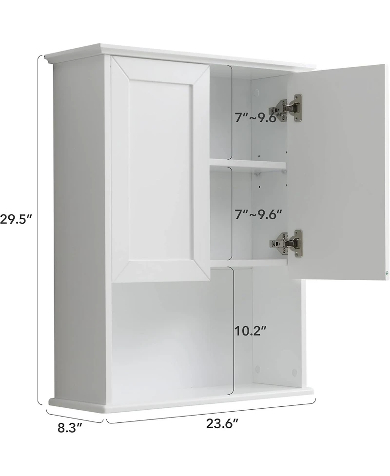 Vanirror 23x29" Bathroom Wall Cabinet with Mirror Doors - Wooden Medicine Cabinet with Adjustable Shelves & Paper Towel Slot