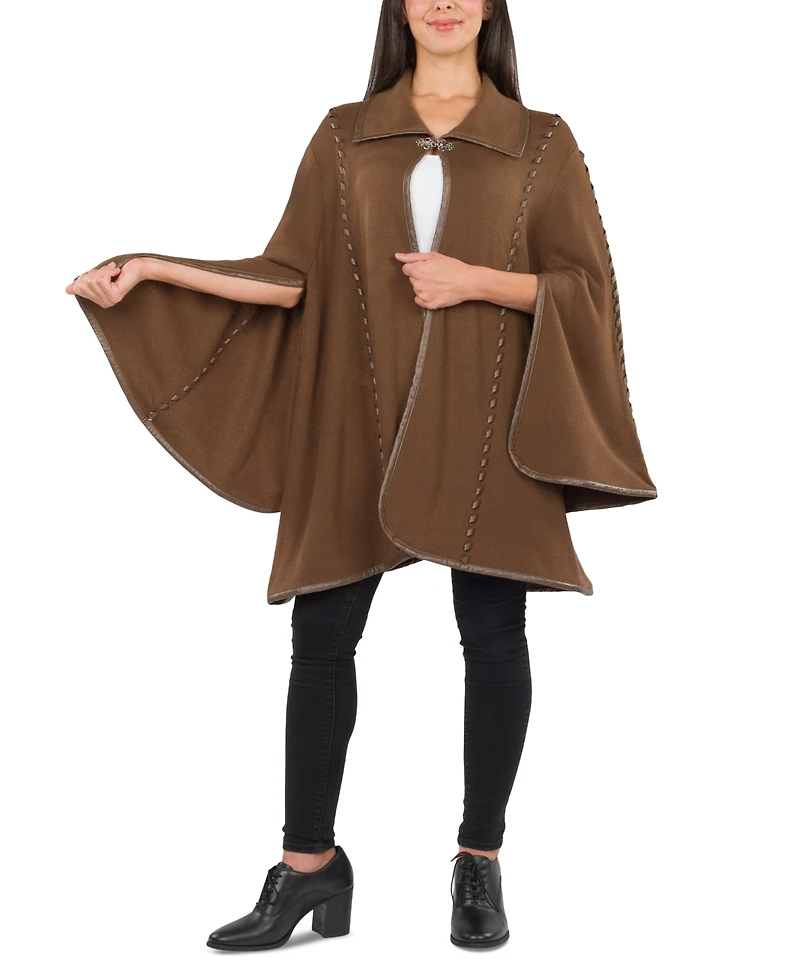 Patricia Nash Women's Hooded Sleeved Cape with Clasp