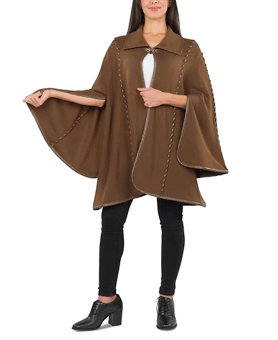Patricia Nash Women's Hooded Sleeved Cape with Clasp