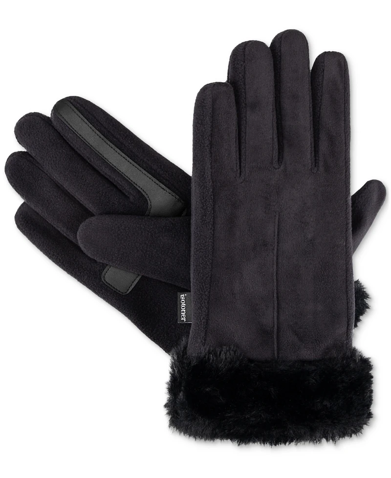 Isotoner Signature Women's Mya smartDRI Faux-Fur Cuff Gloves