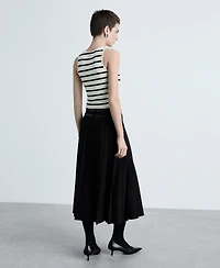 Mango Women's Striped Knitted Crop Top